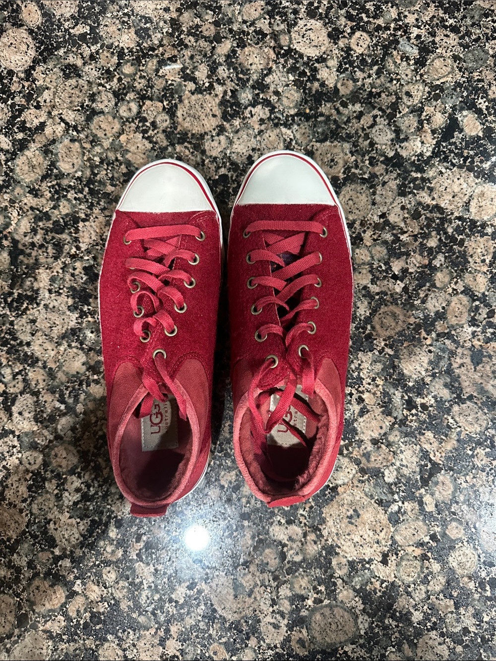 UGG Red Suede Low-Top Sneakers